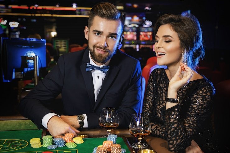 Meja roulette langsung dengan kursi pemain